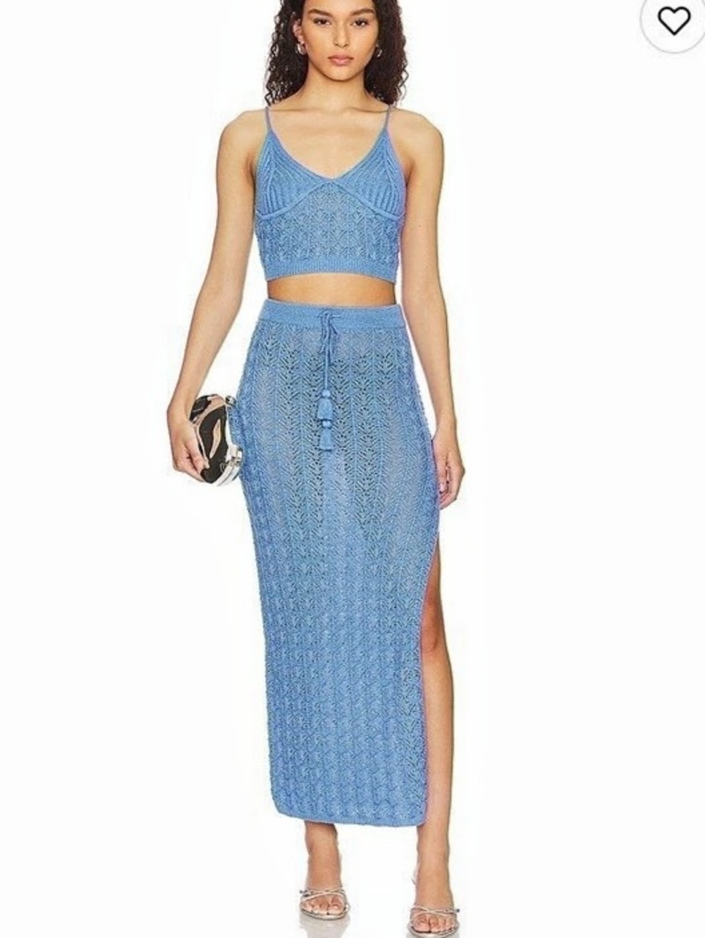 LSPACE Sweet Talk Top Blue Crop Top NWT